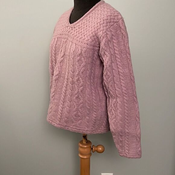 EMS Women's Lavender Knitted Woven and Patterned Sweater - Picture 2 of 5